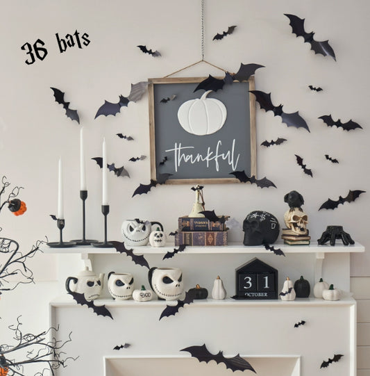 Halloween 3D Sticker | 36 Bats